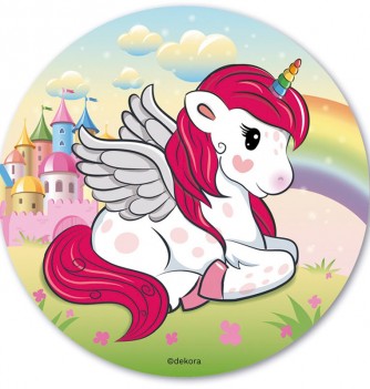 Disque Azyme pour Gâteau - Licorne - Ø 20cm