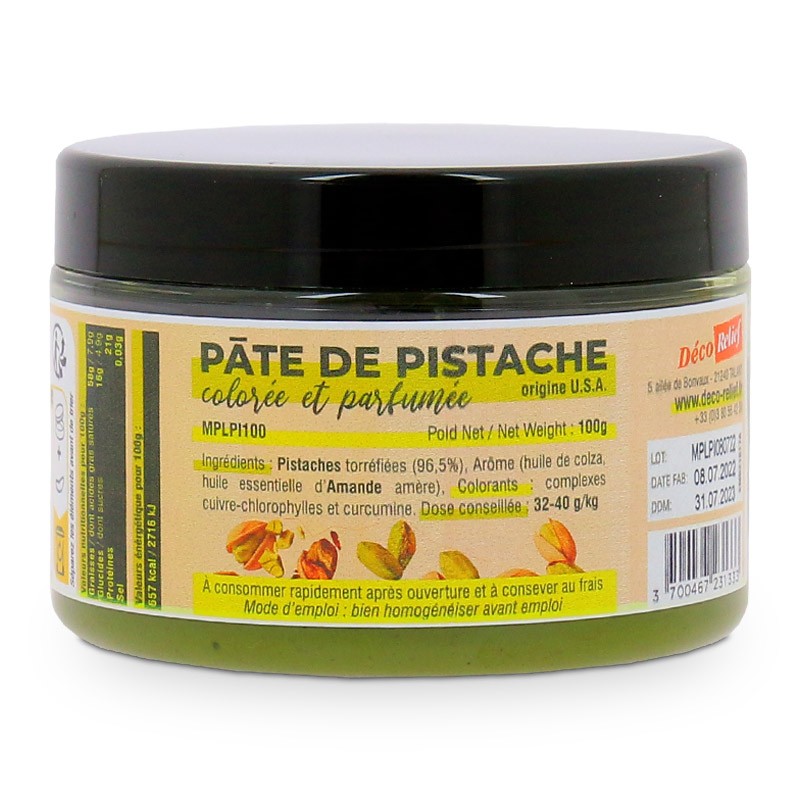 Colored and flavored pistachio paste 100 gr
