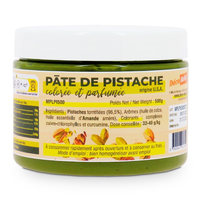 Colored and flavored pistachio paste 500 gr
