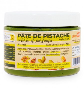 Colored and flavored pistachio paste 500 gr