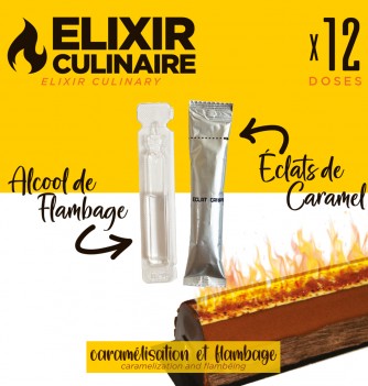 Culinary Elixir - Kit flakes of caramel + flambé alcohol - 12 doses