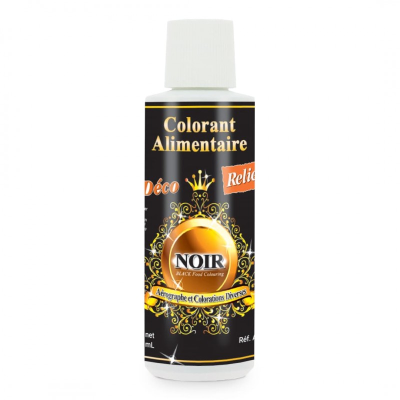 Colorant Alimentaire Liquide Professionnel - Base Eau - Noir - 125mL