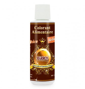 Colorant Alimentaire Liquide Professionnel - Base Eau - Marron - 125mL