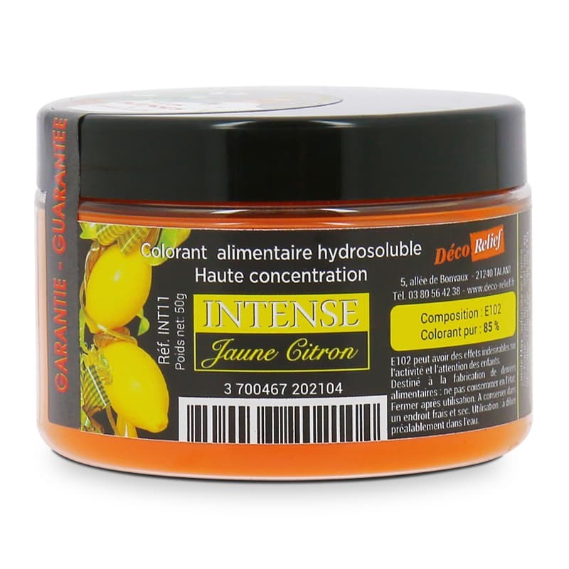 Colorant Alimentaire Hydrosoluble Intense en Poudre - Jaune Citron - 50g