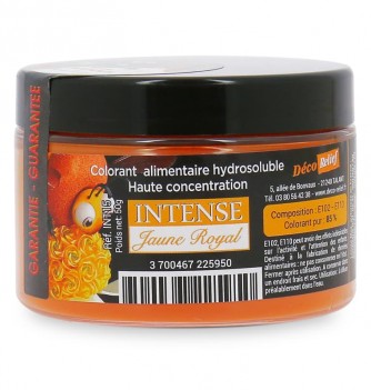 Colorant Alimentaire Hydrosoluble Intense en Poudre - Jaune Royal - 50g