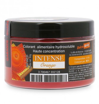 Colorant Alimentaire Hydrosoluble Intense en Poudre - Orange - 50g