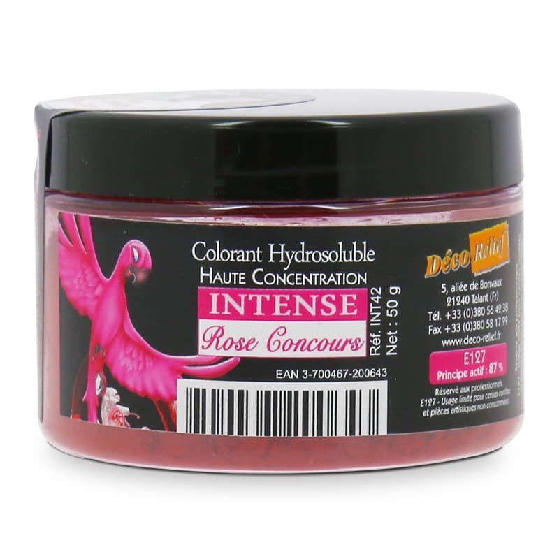 Colorant Alimentaire Hydrosoluble Intense en Poudre - Rose Concours - 50g