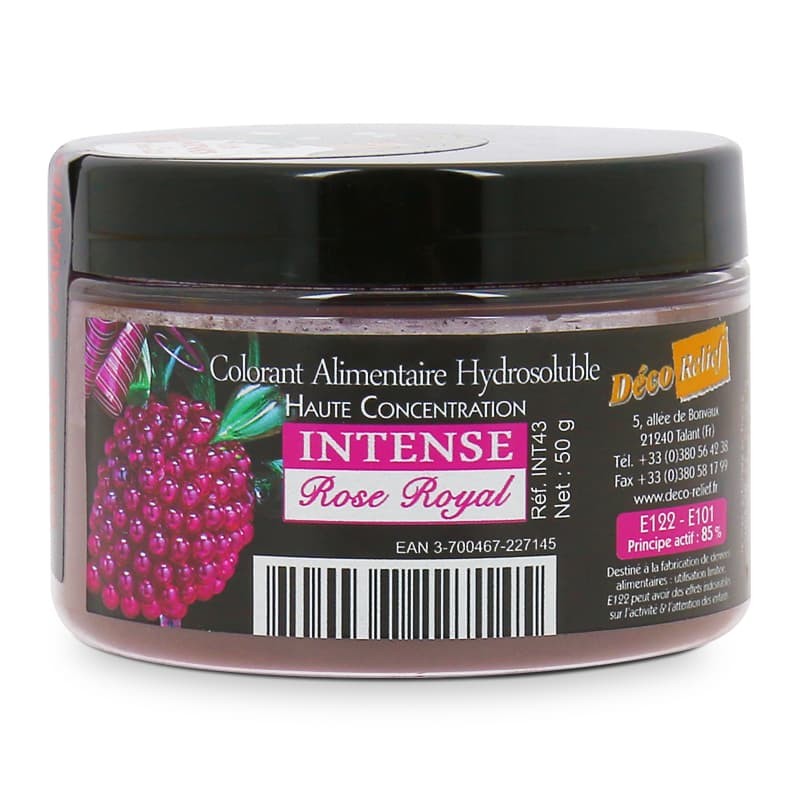 Colorant Alimentaire Hydrosoluble Intense en Poudre - Rose Royal - 50g