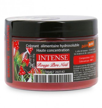 Colorant Alimentaire Hydrosoluble Intense en Poudre - Rouge Père Noël - 50g