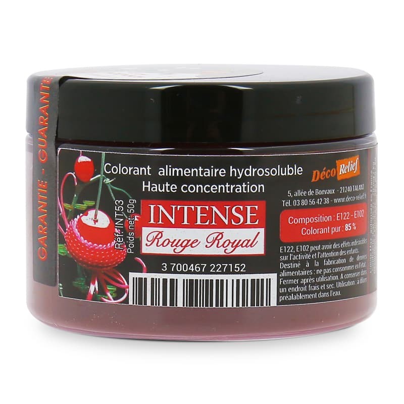 Colorant Alimentaire Hydrosoluble Intense en Poudre - Rouge Royal - 50g