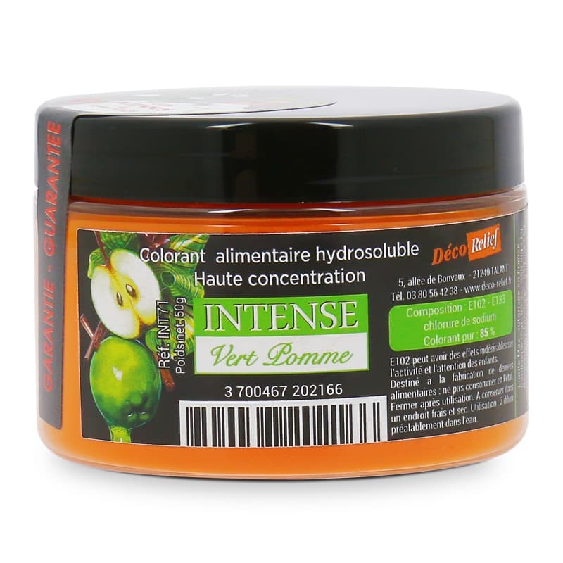 Colorant Alimentaire Hydrosoluble Intense en Poudre - Vert Pomme - 50g