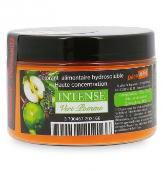 Colorant Alimentaire Hydrosoluble Intense en Poudre - Vert Pomme - 50g