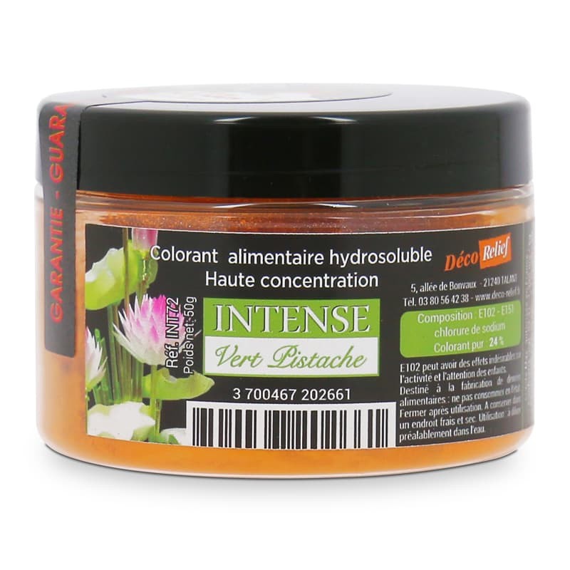 Colorant Alimentaire Hydrosoluble Intense en Poudre - Vert Pistache - 50g