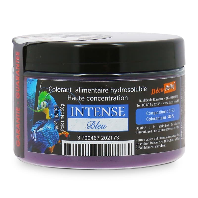 Colorant alimentaire bleu E133 - hydrosoluble - 50 g - Déco Relief -  Meilleur du Chef