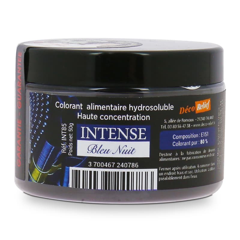 Colorant Alimentaire Hydrosoluble Intense en Poudre - Bleu Nuit - 50g