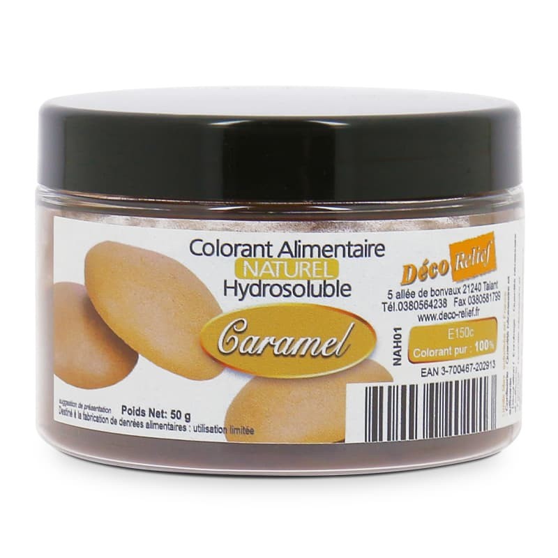Colorant Alimentaire Naturel Hydrosoluble en Poudre - Caramel - Azo Free - 50g