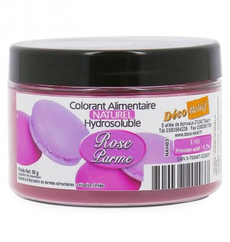 Colorant Alimentaire Naturel Hydrosoluble en Poudre - Rose Parme - Azo Free - 50g