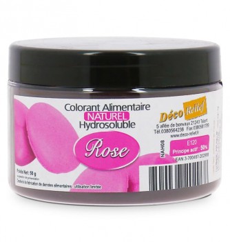 Colorant Alimentaire Naturel Hydrosoluble en Poudre - Rose - Azo Free - 50g