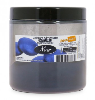 Colorant Alimentaire Naturel Hydrosoluble en Poudre - Noir - Azo Free - 50g