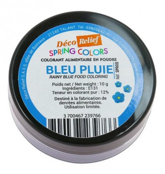 Colorant Alimentaire Hydrosoluble en Poudre - Bleu Pluie...