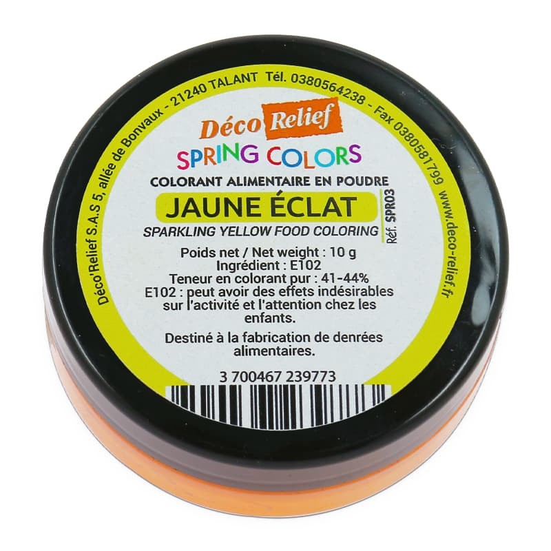 Colorant Alimentaire Hydrosoluble en Poudre - Jaune Éclat - 10g