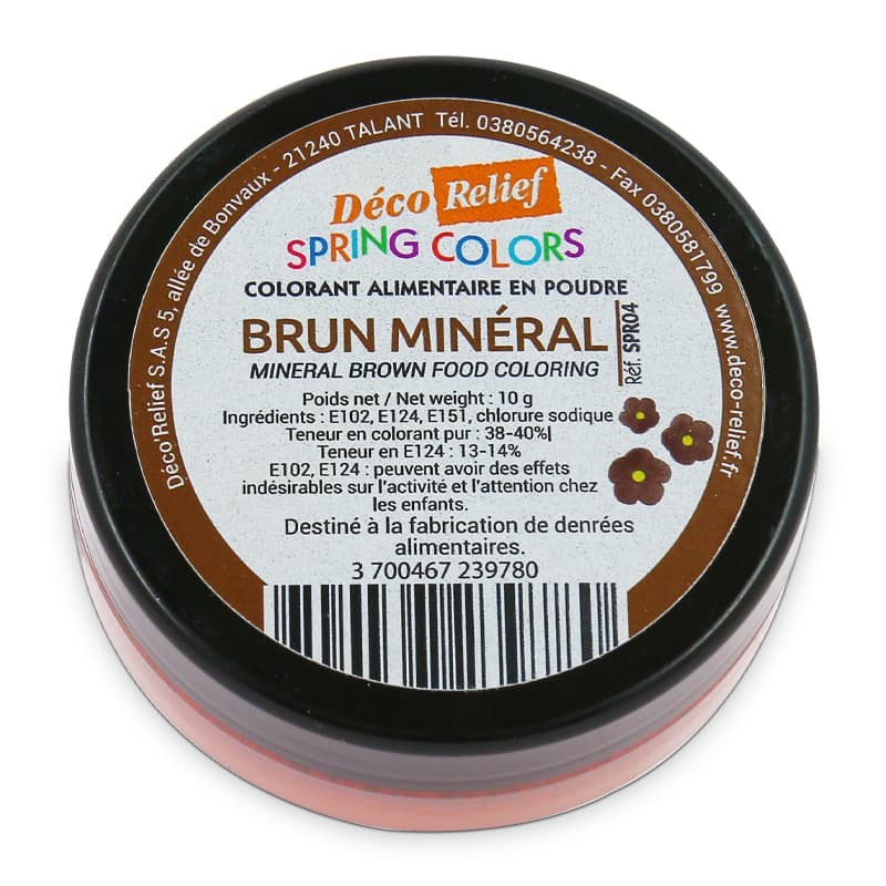 Colorant Alimentaire Hydrosoluble en Poudre - Brun Minéral - 10g