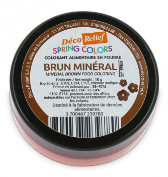 Colorant Alimentaire Hydrosoluble en Poudre - Brun Minéral - 10g