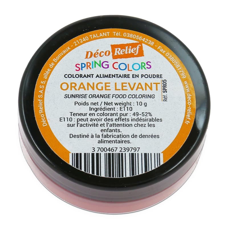Colorant Alimentaire Hydrosoluble en Poudre - Orange Levant - 10g