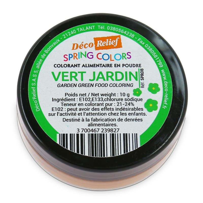 Colorant Alimentaire Hydrosoluble en Poudre - Vert Jardin - 10g
