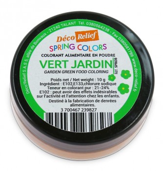 Colorant Alimentaire Hydrosoluble en Poudre - Vert Jardin - 10g