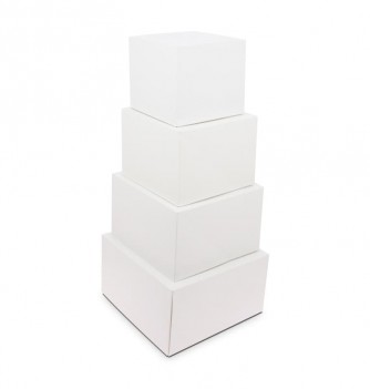 Lot de 5 boites pâtissière Carton Haute Blanc 32x32xh.18cm