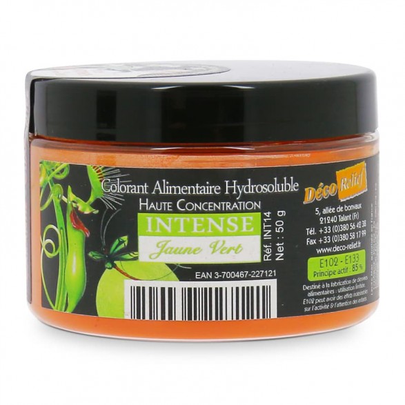 Colorant Alimentaire Poudre Jaune Vert Intense