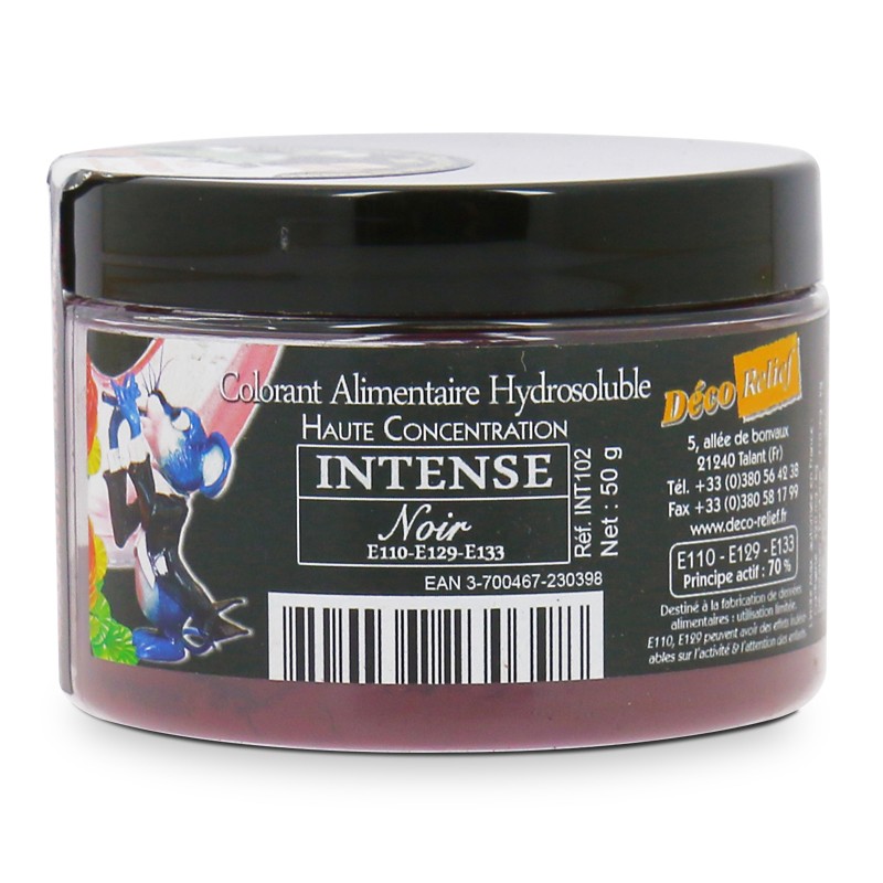 Intense Water Soluble Food Colouring Powder - Black E110-E129-E133 - 50 g