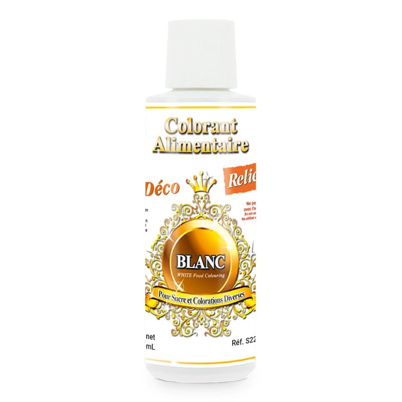 Colorant Alimentaire Liquide Professionnel - Base Eau - Blanc - 125mL