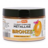 Pot de 25g de colorant alimentaire métallisé en poudre, couleur bronze