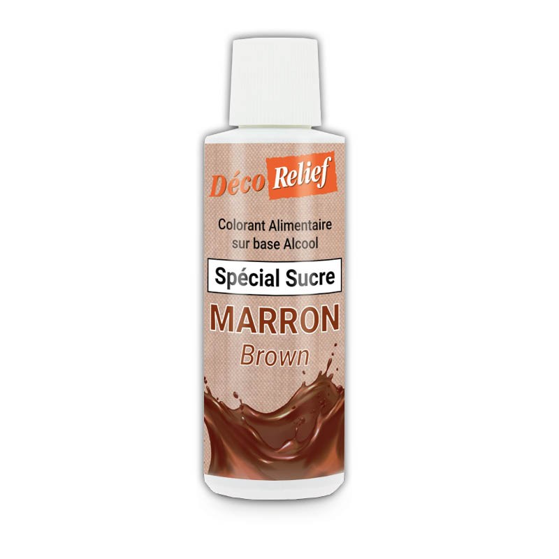 Flacon de 125ml de colorant alimentaire marron spécial sucre