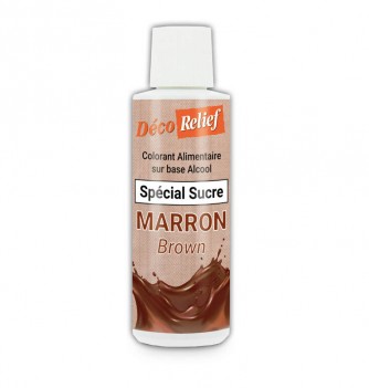Flacon de 125ml de colorant alimentaire marron spécial sucre