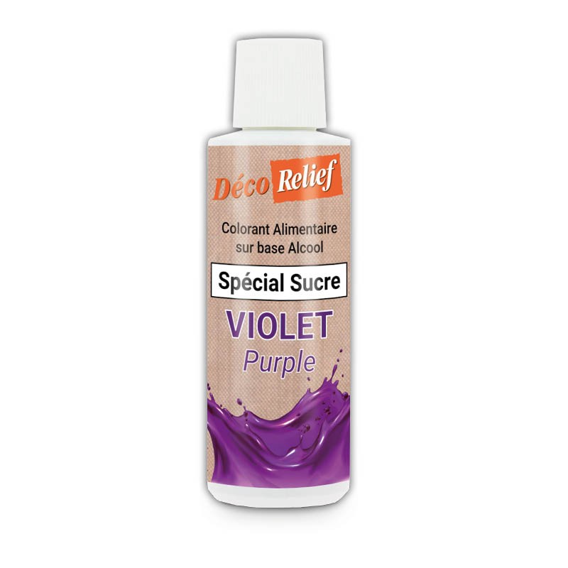 Flacon de 125ml de colorant alimentaire violet spécial sucre