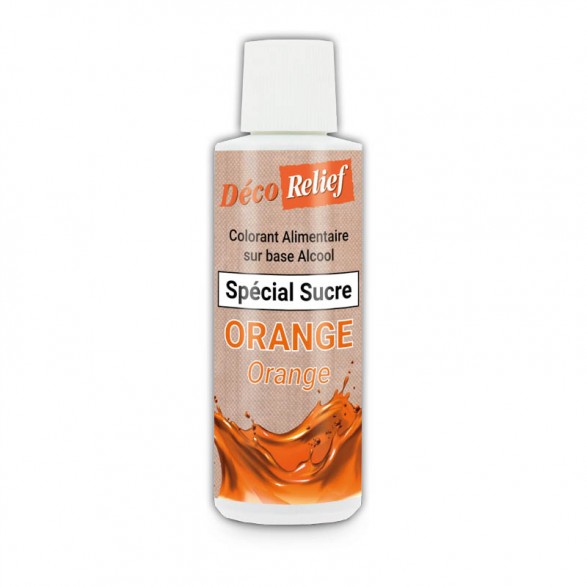 Flacon de 125ml de colorant alimentaire orange spécial sucre