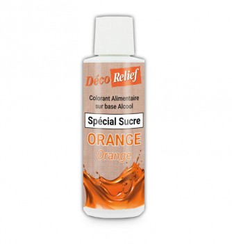 Flacon de 125ml de colorant alimentaire orange spécial sucre