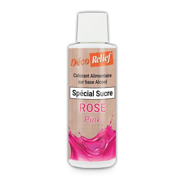 Flacon de 125ml de colorant alimentaire rose spécial sucre