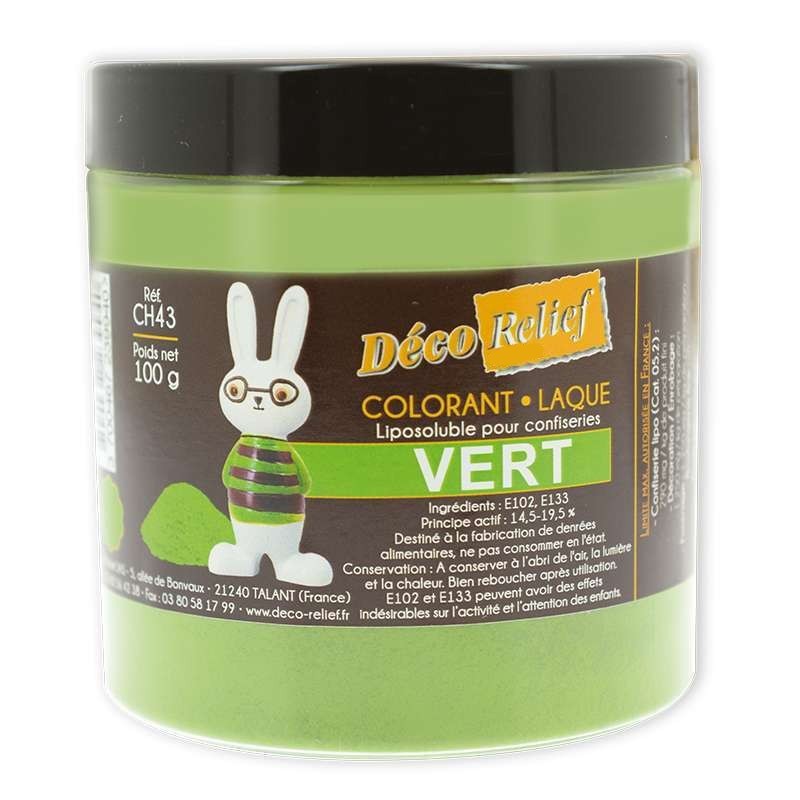 Colorant Alimentaire Liposoluble Vert Laque 100gr