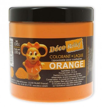 Colorant Alimentaire Liposoluble Orange Laque 100g