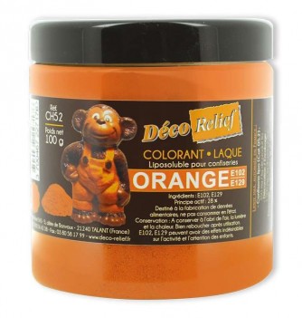 Colorant Alimentaire Liposoluble Orange E102 E129 Laque 100g