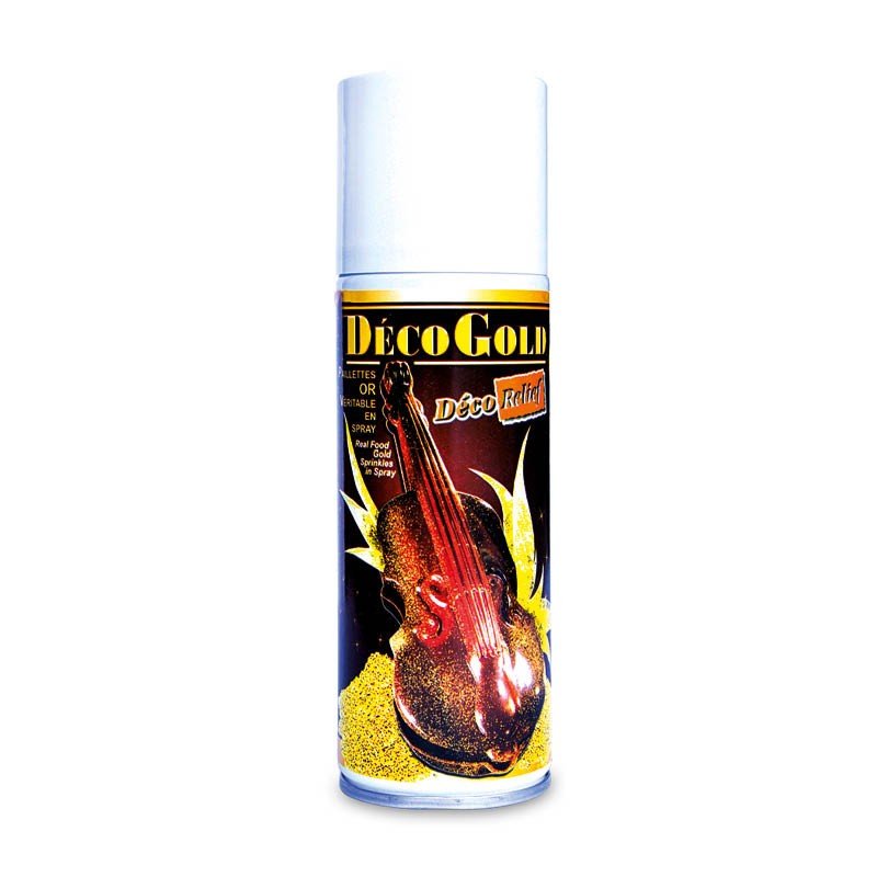 Spray Alimentaire Or Véritable en Paillette Déco'Gold - 200 ml