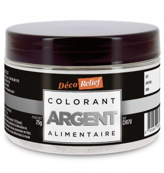 Colorant Alimentaire Métallisé en Poudre - Argent...