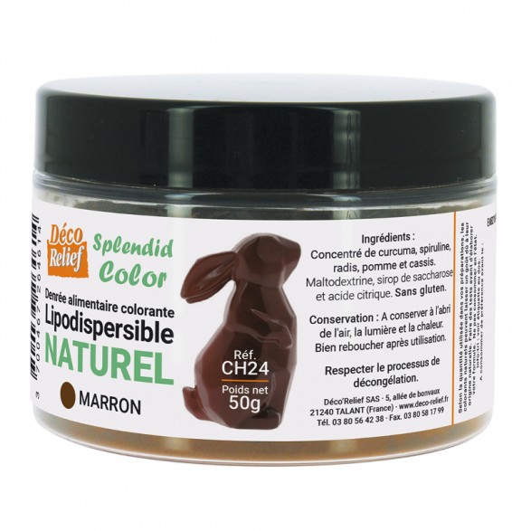 Denrée Alimentaire Colorante Lipodispersible Naturel Marron 50g