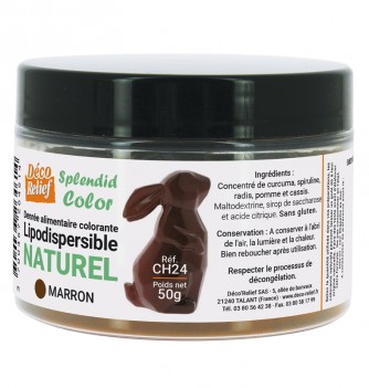 Pot de colorant alimentaire naturel lipodispersible marron