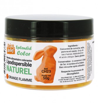 Pot de colorant alimentaire naturel lipodispersible orange flamme