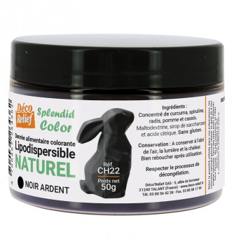 Pot de colorant alimentaire naturel lipodispersible noir